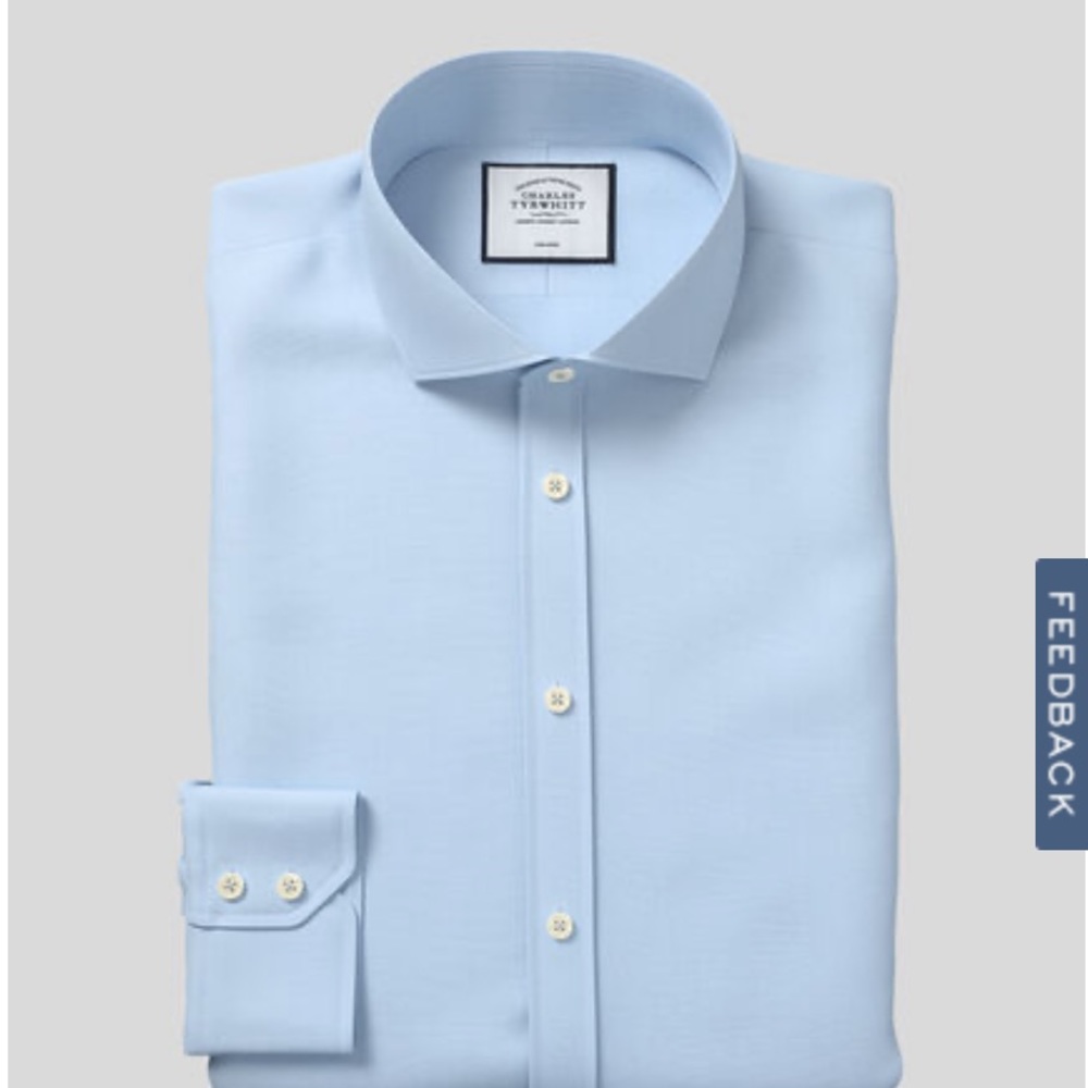 Men’s Charles Tyrwhitt blue dress shirt. NWT